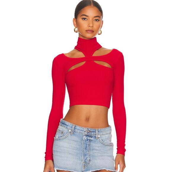 H:ours Alyson Cut Out Top in Red NWOT Size Small - Picture 1 of 3